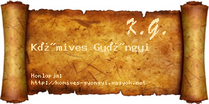 Kőmives Gyöngyi névjegykártya